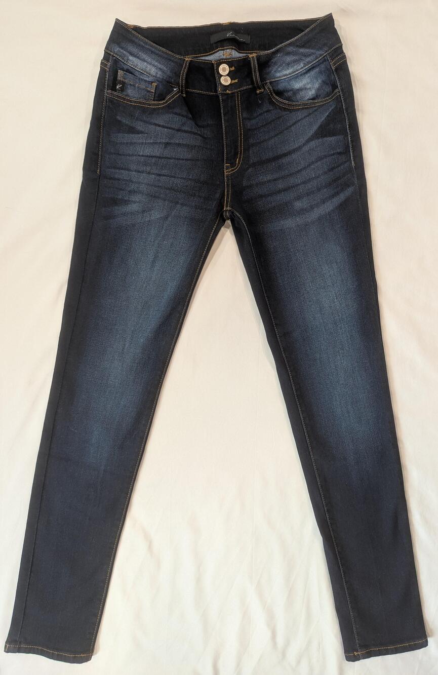 KanCan Jeans Juniors 11/29 Blue Dark Wash Mid Rise Skinny Fit Stretch Denim